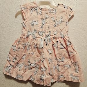 2/$6 Carter's pink 3 month baby dress, dogs, dalmatians, poodles